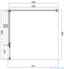 Omnires Manhattan kabina prostokątna 90x80cm szkło przejrzyste MH9080CRTR